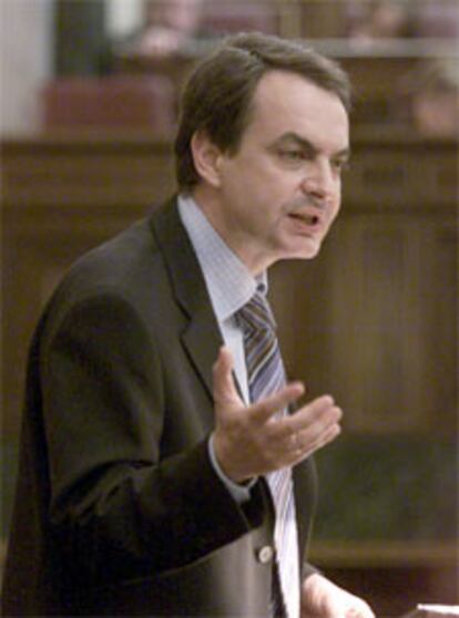 José Luis Rodríguez Zapatero, durante el debate de ayer.