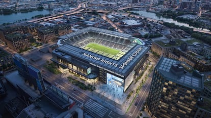 Una ilustración del proyecto del futuro estadio del New York City Football Club, en una imagen del propio club.