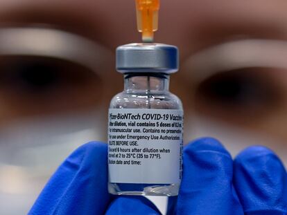Vacuna contra el coronavirus desarrollada por Pfizer y BioNTech.