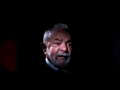 Luiz Inácio Lula da Silva, na sexta-feira no hotel Wellington, em Madri.