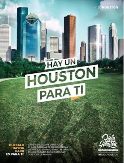 Houston, parcs, bicicletes. La campanya de publicitat d'"Hola, Houston!", tampoc es deixa cap clixé.