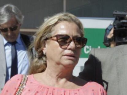 Maite Zaldívar, a su salida de los juzgados de Málaga.
