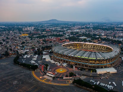 Una vista aérea del estadio Azteca, en Ciudad de México, en 2021.