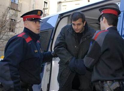 Lluís Corominas, a su llegada al juzgado, esta mañana.