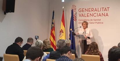 La consellera de Sanidad, Ana Barceló, en rueda de prensa.