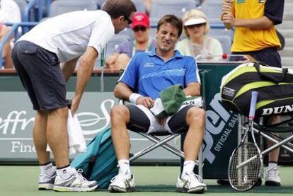 Tommy Robredo, durante el partido ante Querrey.