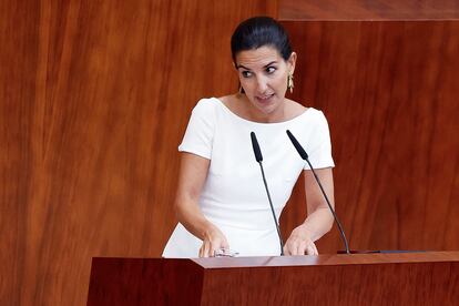 La portavoz de Vox en la Asamblea de Madrid, Rocío Monasterio, interviene en la segunda y última jornada del Debate del Estado de la Región.