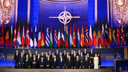 Los líderes de la OTAN, durante la celebración del 75º aniversario de la Alianza, el martes en Washington.