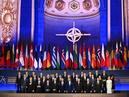 Los líderes de la OTAN, durante la celebración del 75º aniversario de la Alianza, el martes en Washington.