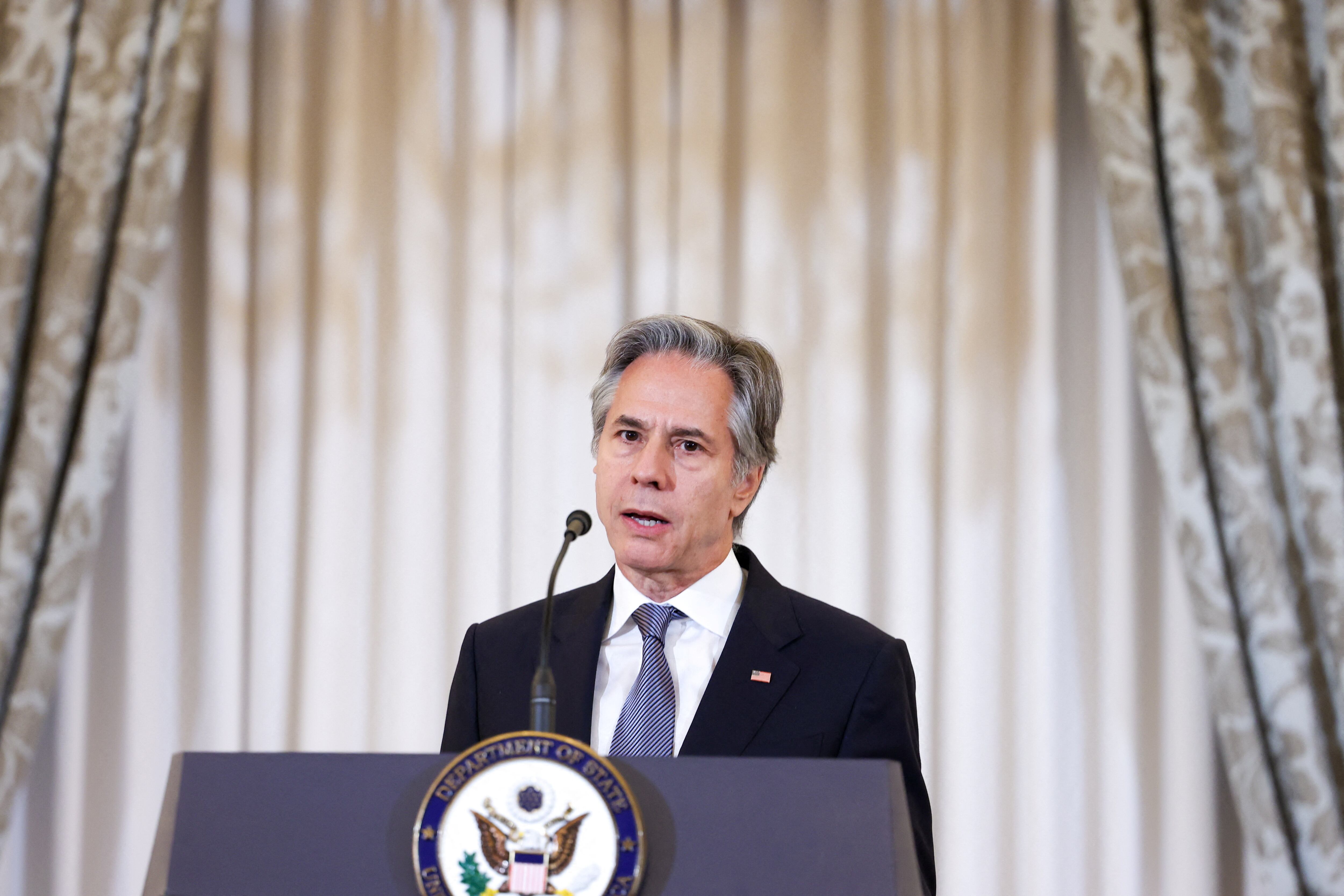 Antony Blinken durante la conferencia de prensa, este 24 de junio.