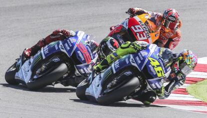 Rossi, Lorenzo y Márquez en San Maríno.