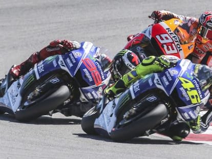 Rossi, Lorenzo y Márquez en San Maríno.