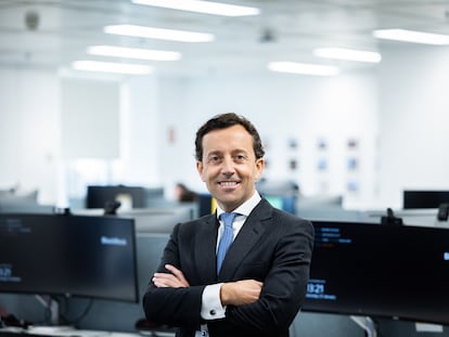 Aitor Jauregui, en las oficinas de BlackRock en Madrid.