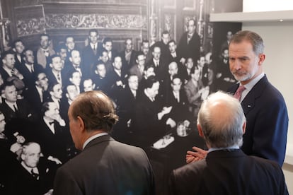 Felipe VI, durante su visita al nuevo espacio cultural de la Fundación Ortega-Marañón.