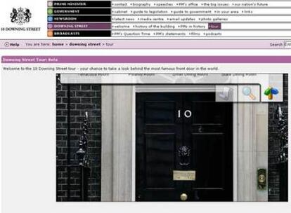 Página web donde se puede hacer el tour virtual por la residencia de Tony Blair.
