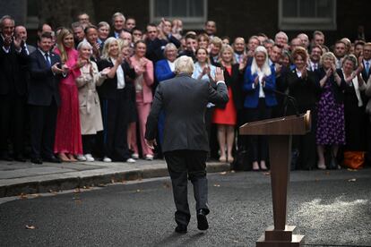 Johnson se despedía el 6 de septiembre en Londres de algunos miembros del Partido Conservador antes de anunciar su renuncia.