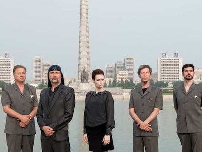 Los miembros de Laibach en su visita a Corea del Norte.