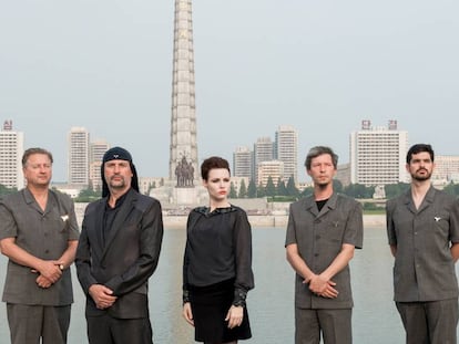 Los miembros de Laibach en su visita a Corea del Norte.