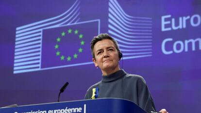 Margrethe Vestager, vicepresidenta de la Comisión Europea y comisaria de Competencia, el pasado 5 de marzo.