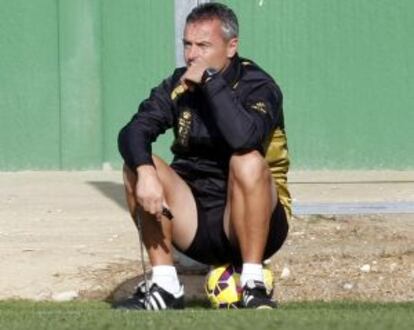 Escribá, durante un entrenamiento