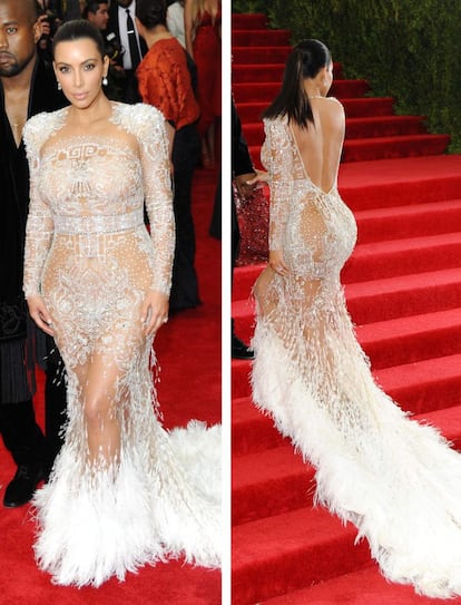 Kim Kardashian eligió este vestido de Roberto Cavalli para la gala del MET del pasado año. La diseñadora Carolina Herrera criticó entonces la tendencia en una entrevista en 'The Washington Post' y aseguró que las famosas debían "taparse más".