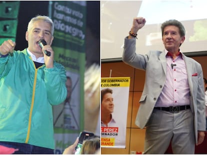 Los candidatos a la gobernación de Antioquia: Andrés Julián Rendón y Luis Pérez.