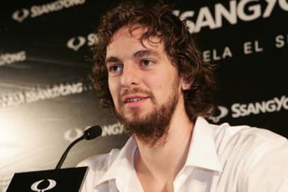 Gasol, ayer en un hotel de Madrid.