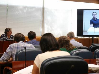 Jose Luis Aneri declara por videoconferencia en la Comision de Investigacion sobre corrupcion politica en la Comunidad de Madrid.