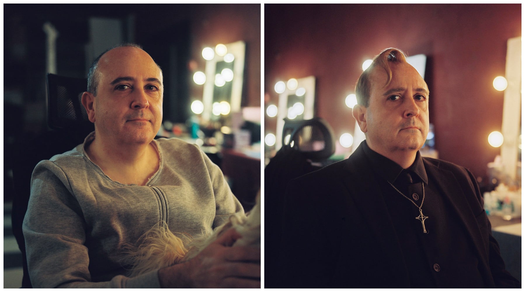 Carlos Areces, antes y después de convertirse en Paco Porras para la serie 'Superestar'.