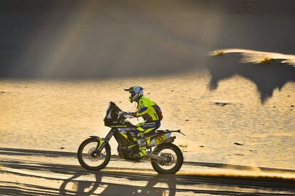 Michael Metge en la arena del Dakar. 