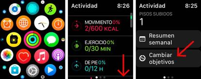 Modifica los objetivos de ejercicio diario en tu Apple Watch.