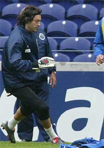 Vitor Baía, en el entrenamiento de ayer.