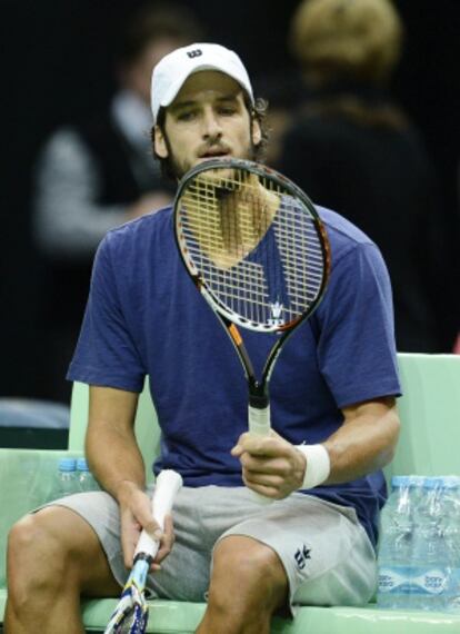 Feliciano, en un entrenamiento en Praga.