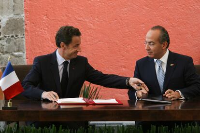 Nicolás Sarkozy y Felipe Calderón