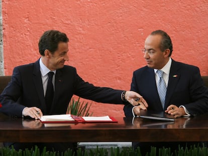 Nicolás Sarkozy y Felipe Calderón
