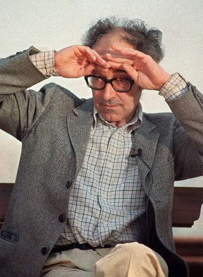 El cineasta Jean-Luc Godard, durante una rueda de prensa del Festival de Cannes de 1987.