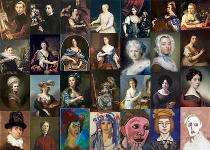 Autorretratos de mujeres artistas desde el siglo XVI hasta el XX