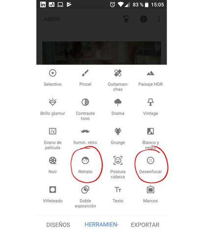 Estas dos opciones de Snapseed nos permitirán hacer interesantes retratos