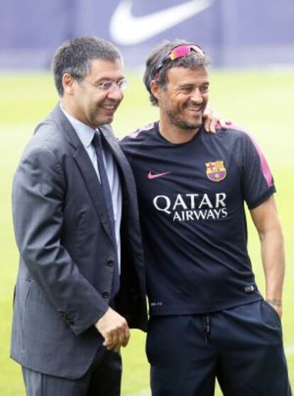 Bartomeu con Luis Enrique.