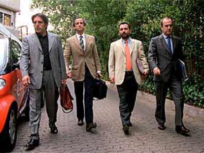 Los representantes del SEPLA Fernando Rodríguez, Jaime Lacasa, Andoni Nieto y Pedro Durán se dirigen a las negociaciones.