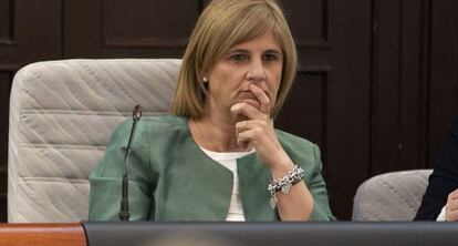 La alcaldesa de Jerez, María José García Pelayo, en un momento de un pleno.