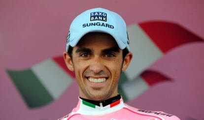 Contador, en el podium.