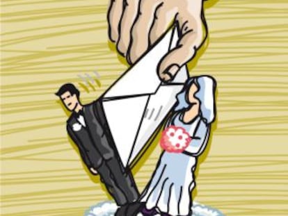 Ilustración de un divorcio.