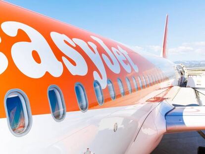 Un avión de la aerolínea británica de bajo coste Easyjet.