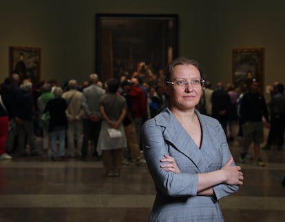 La directora del Museo de Kiev, Yuliya Lytvynets, en el Museo del Prado el pasado jueves.