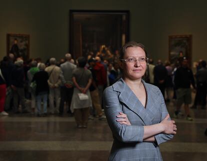 La directora del Museo de Kiev, Yuliya Lytvynets, en el Museo del Prado el pasado jueves.