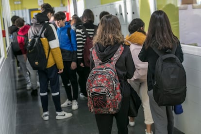 Estudiantes del instituto público Guadarrama, en Madrid, a finales de noviembre.