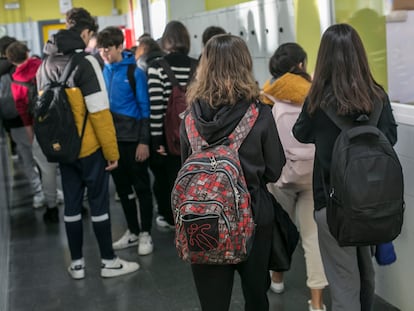 Estudiantes del instituto público Guadarrama, en Madrid, a finales de noviembre.