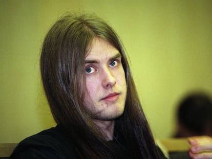 Varg Vikernes en 1994, durante su juicio por asesinato y atentados.