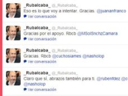 Rubalcaba se pone al mando de su Twitter antes del debate